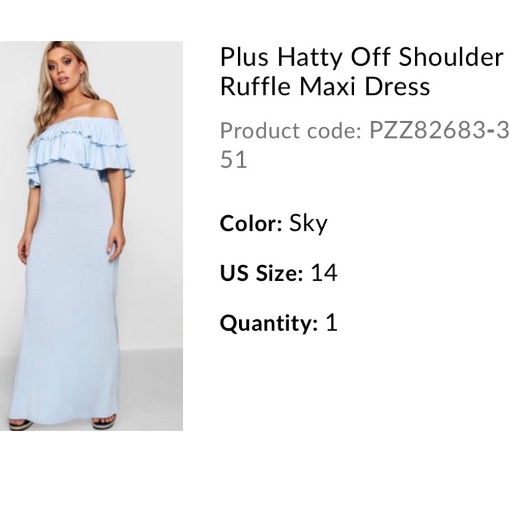 Plus Off the Shoulder Ruffle Maxi Dress